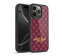 Head Case Designs Officially Licensed West Ham United FC Patterns Hammer Marque Kit Gel Armour Case [Military Grade Protection] Compatible With Apple iPhone 16 Pro