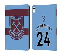 Head Case Designs Officially Licensed West Ham United FC Ryan Fredericks 2021/22 Players Away Kit Leather Wallet Case Compatible With Apple iPad 10.9 2022/2025