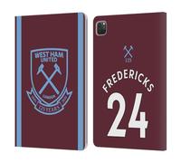 Head Case Designs Officially Licensed West Ham United FC Ryan Fredericks 2021/22 Players Home Kit Leather Wallet Case Compatible With Apple iPad Pro 11 2020/2021 / 2022