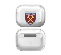 Head Case Designs Officially Licensed West Ham United FC Stripes Crest Logo Clear Hard Crystal Cover Compatible With Apple AirPods Pro 2 Charging Case