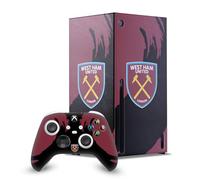 Head Case Designs Officially Licensed West Ham United FC Sweep Stroke Art Game Console Wrap and Game Controller Skin Bundle Compatible With Xbox Series X