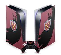 Head Case Designs Officially Licensed West Ham United FC Sweep Stroke Art Vinyl Faceplate Gaming Skin Decal Compatible With Sony PlayStation 5 PS5 Digital Edition Console and DualSense Controller