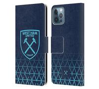 Head Case Designs Officially Licensed West Ham United FC Third 2023/24 Crest Kit Leather Book Wallet Case Cover Compatible With Apple iPhone 12 / iPhone 12 Pro