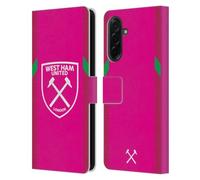 Head Case Designs Officially Licensed West Ham United FC Third Goalkeeper 2023/24 Crest Kit Leather Wallet Case Compatible With Samsung Galaxy A36 5G