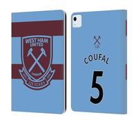 Head Case Designs Officially Licensed West Ham United FC Vladimír Coufal 2021/22 Players Away Kit Leather Wallet Case Compatible With Apple iPad Air 11 2020/2022/2024/2025