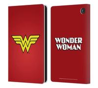 Head Case Designs Officially Licensed Wonder Woman DC Comics Classic Logos Leather Wallet Case Compatible With Amazon Fire 7 2022