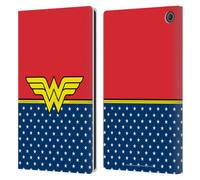 Head Case Designs Officially Licensed Wonder Woman DC Comics Costume Logos Leather Wallet Case Compatible With Amazon Fire Max 11 2023