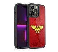 Head Case Designs Officially Licensed Wonder Woman DC Comics Distressed Look Logos Gel Armour Case [Military Grade Protection] Compatible With Apple iPhone 14 Pro