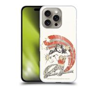 Head Case Designs Officially Licensed Wonder Woman DC Comics Distressed Look Vintage Art Hard Back Case Compatible With Apple iPhone 16 Pro