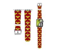 Head Case Designs Officially Licensed Wonder Woman DC Comics Pattern Logo Art Genuine Leather Watch Strap Compatible With Apple Watch 38/40/41mm