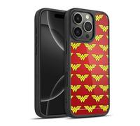 Head Case Designs Officially Licensed Wonder Woman DC Comics Pattern Logos Gel Armour Case [Military Grade Protection] Compatible With Apple iPhone 16 Pro