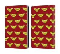 Head Case Designs Officially Licensed Wonder Woman DC Comics Pattern Logos Leather Wallet Case Compatible With Amazon Kindle 11th Gen (2024)