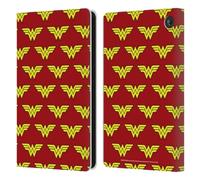 Head Case Designs Officially Licensed Wonder Woman DC Comics Pattern Logos Leather Wallet Case Compatible With Amazon Fire 7 2022