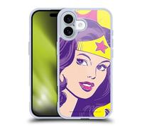 Head Case Designs Officially Licensed Wonder Woman DC Comics Pop Art Vintage Art Gel Case [Military Grade Protection] Compatible with Apple iPhone 16 and Compatible with MagSafe