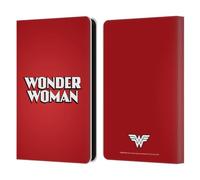 Head Case Designs Officially Licensed Wonder Woman DC Comics Text Logos Leather Wallet Case Compatible With Amazon Kindle 11th Gen (2024)