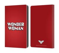 Head Case Designs Officially Licensed Wonder Woman DC Comics Text Logos Leather Wallet Case Compatible With Amazon Kindle Paperwhite 6