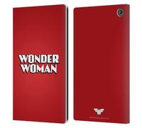 Head Case Designs Officially Licensed Wonder Woman DC Comics Text Logos Leather Wallet Case Compatible With Amazon Fire Max 11 2023