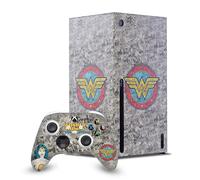 Head Case Designs Officially Licensed Wonder Woman DC Comics Vintage Collage Comic Book Cover Game Console Wrap and Game Controller Skin Bundle Compatible With Xbox Series X