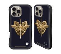 Head Case Designs Officially Licensed Wonder Woman Movie Sword And Shield Logos Hybrid Case Compatible With Apple iPhone 16 Pro Max