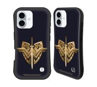 Head Case Designs Officially Licensed Wonder Woman Movie Sword And Shield Logos Hybrid Case Compatible With Apple iPhone 16