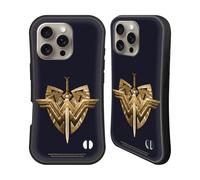 Head Case Designs Officially Licensed Wonder Woman Movie Sword And Shield Logos Hybrid Case Compatible With Apple iPhone 16 Pro
