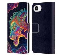 Head Case Designs Officially Licensed Wumples Clouded Lion Cosmic Animals Leather Wallet Case Compatible With Apple iPhone 16e