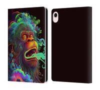 Head Case Designs Officially Licensed Wumples Clouded Monkey Cosmic Animals Leather Wallet Case Compatible With Apple iPad mini (2021/2024)