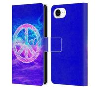 Head Case Designs Officially Licensed Wumples Clouded Peace Symbol Cosmic Arts Leather Wallet Case Compatible With Apple iPhone 16e