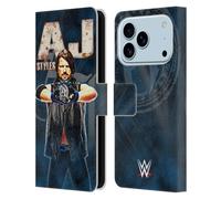 Head Case Designs Officially Licensed WWE AJ Styles Superstars Leather Wallet Case Compatible With Apple iPhone 17 Pro