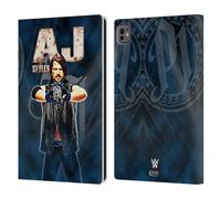 Head Case Designs Officially Licensed WWE AJ Styles Superstars Leather Wallet Case Compatible With Apple iPad Pro 11 M4 2024