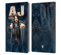 Head Case Designs Officially Licensed WWE AJ Styles Superstars Leather Wallet Case Compatible With Amazon Fire Max 11 2023