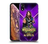 Head Case Designs Officially Licensed WWE AJ Styles Wrestlemania 34 Superstars Gel Case [Military Grade Protection] Compatible With Apple iPhone XR