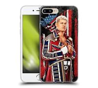 Head Case Designs Officially Licensed WWE American Nightmare Flag Cody Rhodes Gel Case [Military Grade Protection] Compatible with Apple iPhone 7 Plus/iPhone 8 Plus and Compatible with MagSafe
