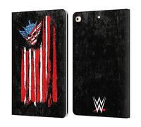 Head Case Designs Officially Licensed WWE American Nightmare Flag Cody Rhodes Leather Wallet Case Compatible With Apple iPad 9.7 2017 / iPad 9.7 2018