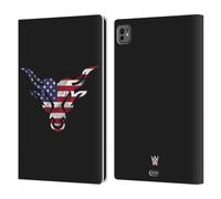 Head Case Designs Officially Licensed WWE American Pride Brahma Bull The Rock Leather Wallet Case Compatible With Apple iPad Pro 11 M4 2024