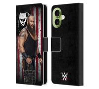 Head Case Designs Officially Licensed WWE Braun Strowman American Flag Superstars Leather Wallet Case Compatible With Apple iPhone 17