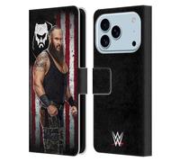 Head Case Designs Officially Licensed WWE Braun Strowman American Flag Superstars Leather Wallet Case Compatible With Apple iPhone 17 Pro