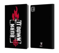 Head Case Designs Officially Licensed WWE Burn It Down Seth Rollins Leather Wallet Case Compatible With Apple iPad Pro 11 M4 2024