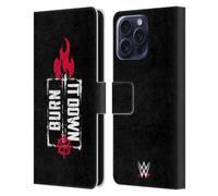 Head Case Designs Officially Licensed WWE Burn It Down Seth Rollins Leather Wallet Case Compatible With Samsung Galaxy S25 FE