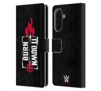 Head Case Designs Officially Licensed WWE Burn It Down Seth Rollins Leather Wallet Case Compatible With Samsung Galaxy A17 4G / 5G