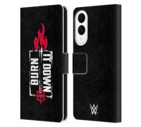 Head Case Designs Officially Licensed WWE Burn It Down Seth Rollins Leather Wallet Case Compatible With Samsung Galaxy S25 Edge