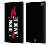Head Case Designs Officially Licensed WWE Burn It Down Seth Rollins Leather Wallet Case Compatible With Amazon Fire Max 11 2023