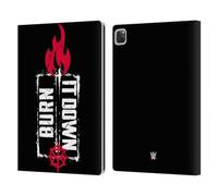 Head Case Designs Officially Licensed WWE Burn It Down Seth Rollins Leather Wallet Case Compatible With Apple iPad Pro 13 M4 2024