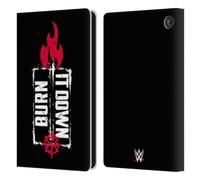 Head Case Designs Officially Licensed WWE Burn It Down Seth Rollins Leather Wallet Case Compatible With Amazon Fire 7 2022