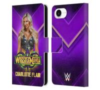 Head Case Designs Officially Licensed WWE Charlotte Flair Wrestlemania 34 Superstars Leather Wallet Case Compatible With Apple iPhone 16e