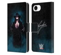 Head Case Designs Officially Licensed WWE Deadman Signature The Undertaker Leather Wallet Case Compatible With Apple iPhone 16e
