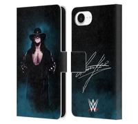 Head Case Designs Officially Licensed WWE Deadman Signature Undertaker Leather Wallet Case Compatible With Apple iPhone 16e