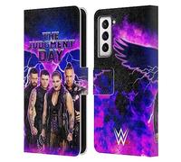 Head Case Designs Officially Licensed WWE Finn, Damian, Rhea, Dominik The Judgment Day Leather Wallet Case Compatible With Samsung Galaxy S21 5G