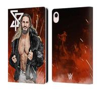 Head Case Designs Officially Licensed WWE Graphic Portrait Seth Rollins Leather Wallet Case Compatible With Apple iPad mini (2021/2024)