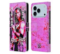 Head Case Designs Officially Licensed WWE Graphics Bret Hart Leather Wallet Case Compatible With Apple iPhone 17 Pro